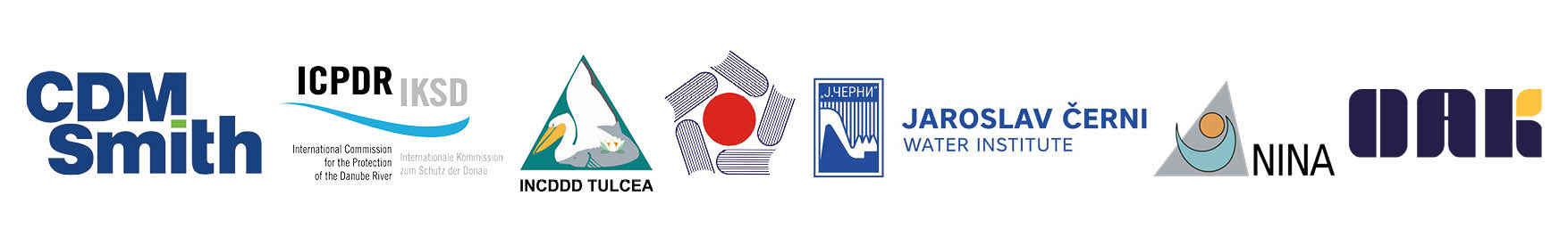 A row of logos representing various organizations, displayed on a white background.