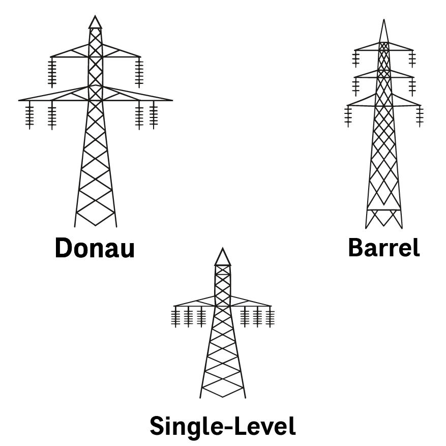 Transmission Line Types (Donau, Barrel, Single-Level)