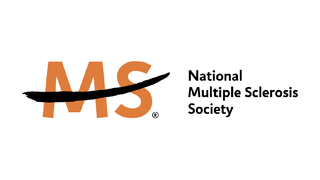 National Multiple Sclerosis Society logo with "MS" in orange and a black swoosh.
